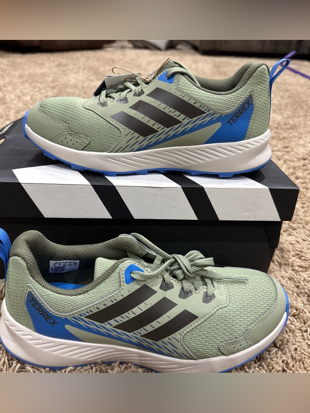 adidas Youth Terrex Tracefinder J Trail Running Unisex Green Sneakers Shoes